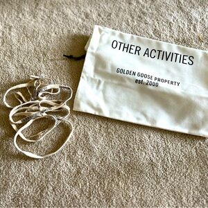 Golden goose shoelaces and shoe bag